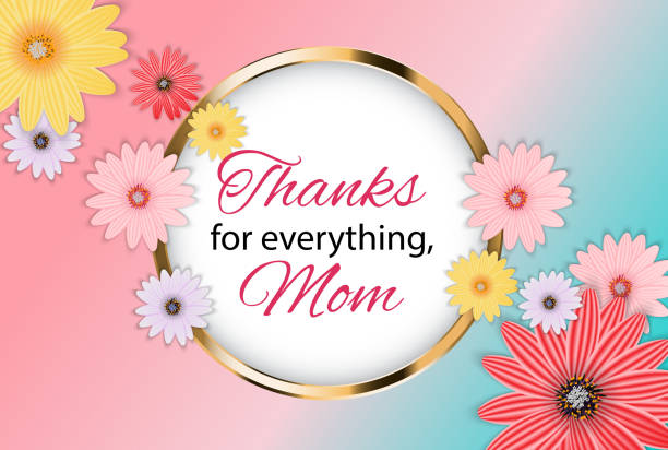 istock Thanks for everything, Mom. Happy Mother`s Day Cute Background with Flowers. Vector Illustration 1147837794