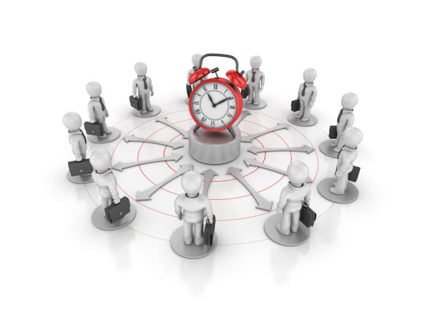 istock Teamwork Business People with Alarm Clock - 3D Rendering 1147838487