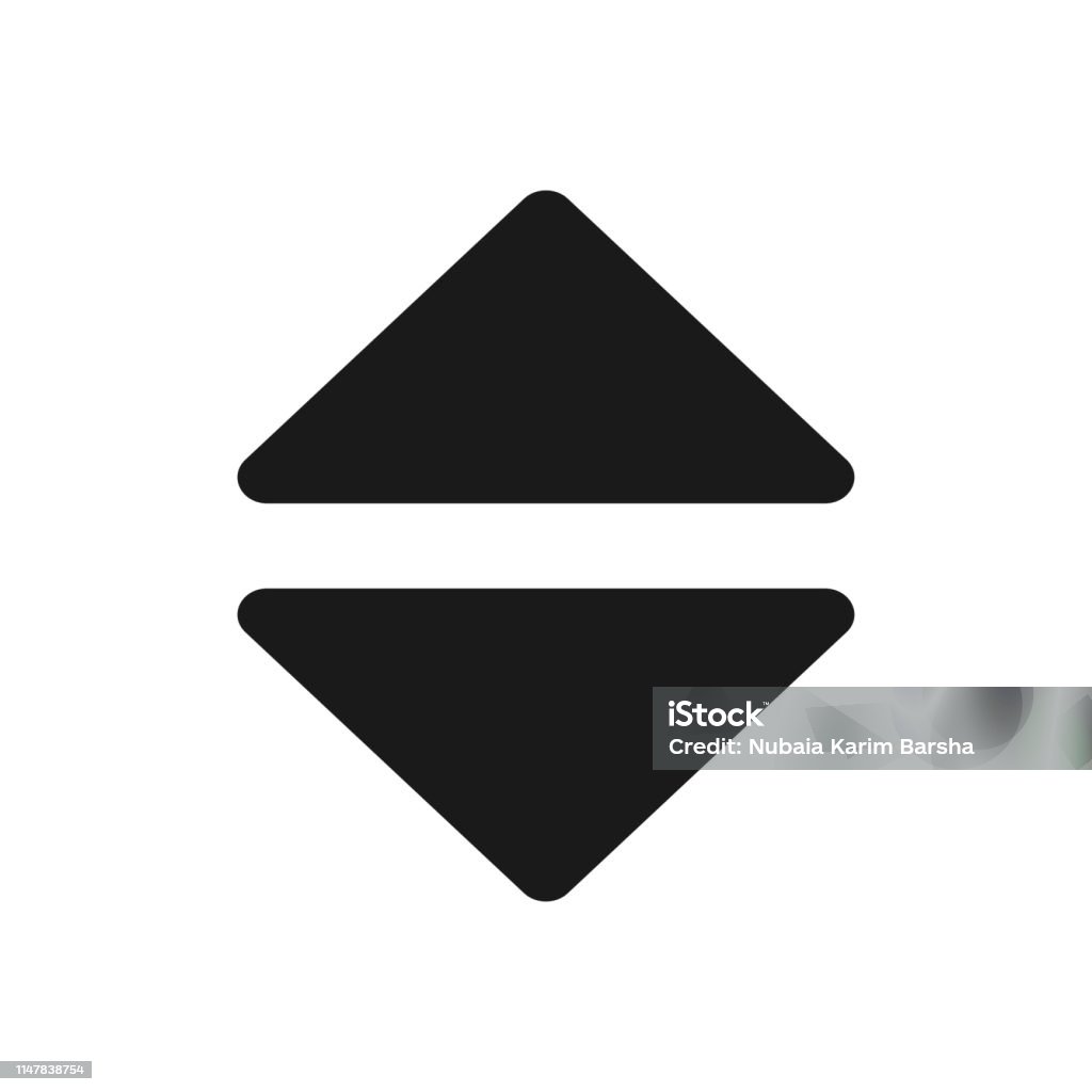 Down Triangular Pointer Up Down Triangle Pointer Black Arrow Stock Illustration - Download ...