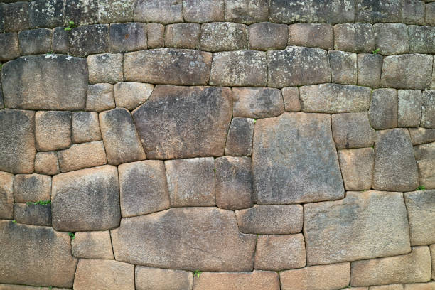 Inca Stonework At Machu Picchu In Peru