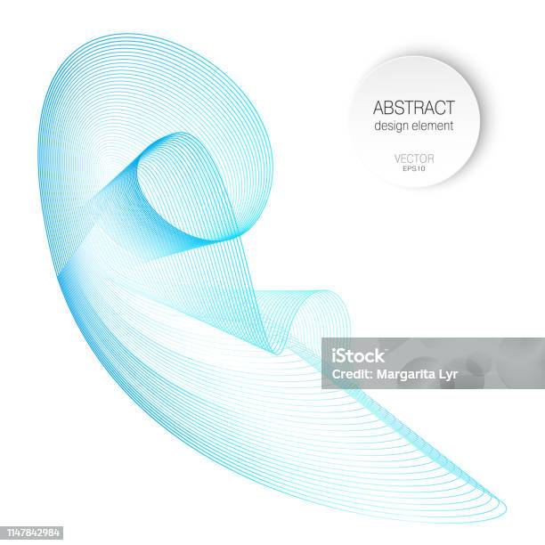 Roundish Pattern Light Blue Roundish Shape Abstract Swirl Pattern Vector Line Art Design ...