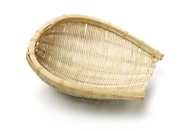 istock Bamboo basket hand made isolated on white background. Woven from bamboo tray. 1147852580