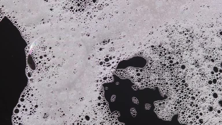 Foam bubbles abstract black background