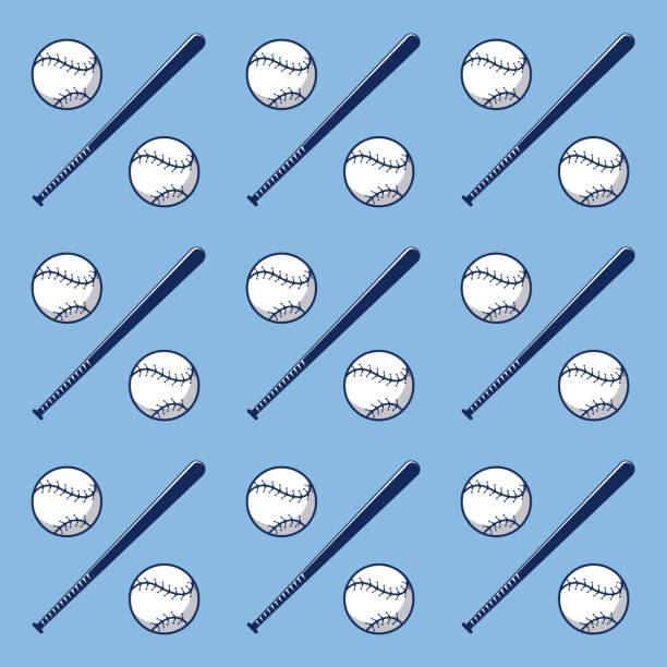 ilustraciones, imágenes clip art, dibujos animados e iconos de stock de fondo deportivo de béisbol - baseball background