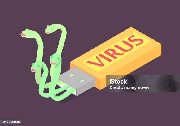 Usb Virus Image Computer Virus On Flash Usb Drive Stock Illustration - Download Image ...
