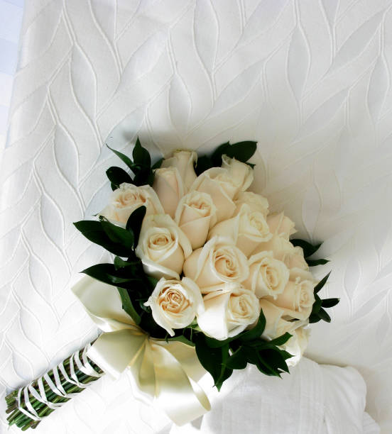 istock White flowers in the bed. 1147859187