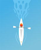 istock Man in kayak illustration 1147862283