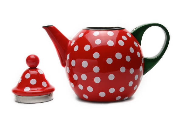 istock Red kettle for brewing tea.Teapot.Isolated on white background 1147864303