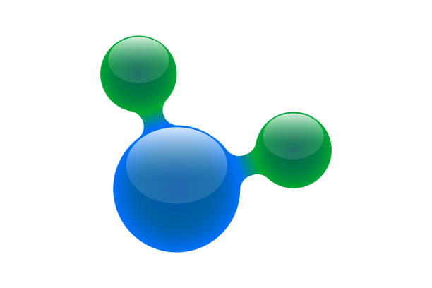 ilustrações, clipart, desenhos animados e ícones de elemento científico modelo da molécula da química 3d. forma molecular abstrata de liqiud isolada no fundo branco. ícone realístico da ilustração do vetor - abstract dna backgrounds education