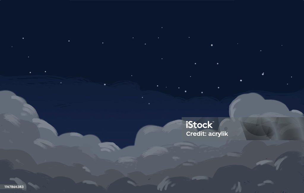 Dark sky vector painting Vector illustration in painting style of a dark sky. Abstract stock vector