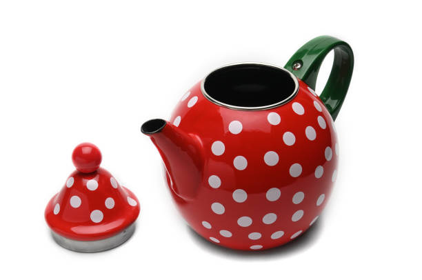 istock Red kettle for brewing tea.Teapot.Isolated on white background 1147864437