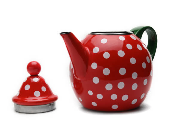 istock Red kettle for brewing tea.Teapot.Isolated on white background 1147864439