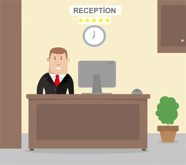 Vector illustration of Hotel Reception