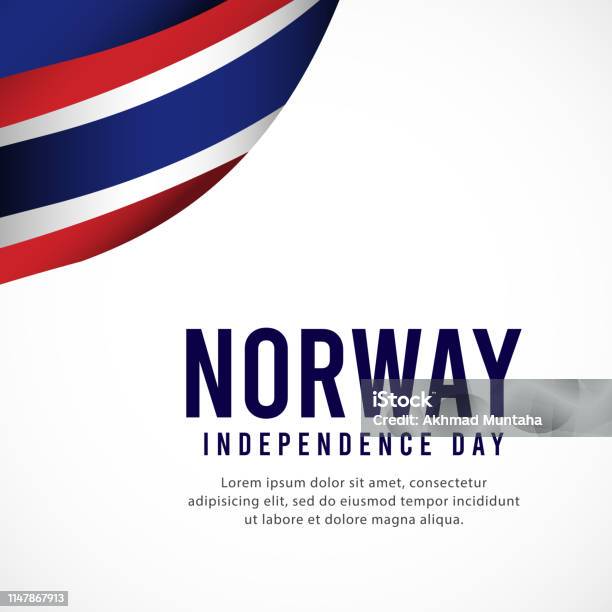 Norway Independence Day Vector Template Design For Banner Greeting Cards Or Print Stock Illustration - Download Image Now