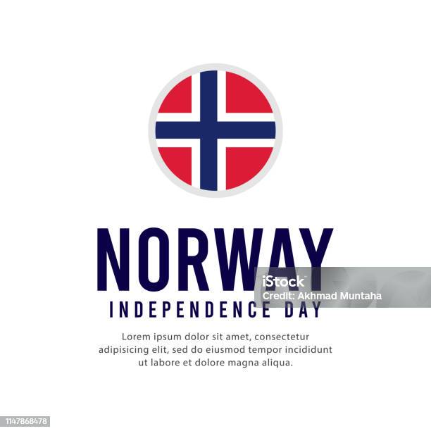 Norway Independence Day Vector Template Design For Banner Greeting Cards Or Print Stock Illustration - Download Image Now