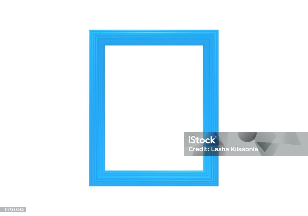 Blue Frame Basic Blue Frame Isolated On White 3d Rendering Stock Photo - Download Image ...