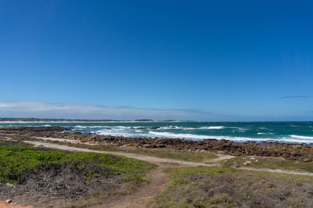 istock Ocean landscape with beach in the distance 1147874136