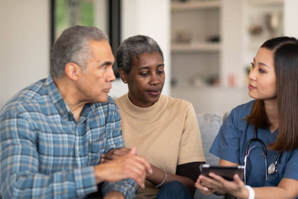istock Sharing results with an elderly couple 1147874742