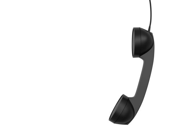 istock Telephone Handset, Black Color, isolated on white background, 3D Rendering 1147875277