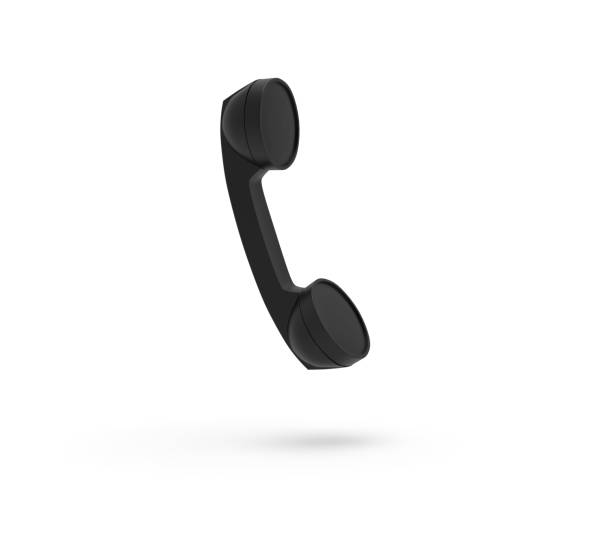 istock Telephone Handset, Black Color, isolated on white background, 3D Rendering 1147875868