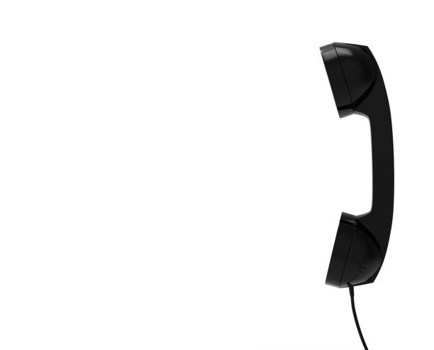 istock Telephone Handset, Black Color, isolated on white background, 3D Rendering 1147876497
