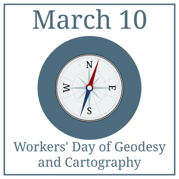 istock Workers Day of Geodesy and Cartography. Compass icon. March 10. March holiday calendar. Vector illustration for your design. 1147876589