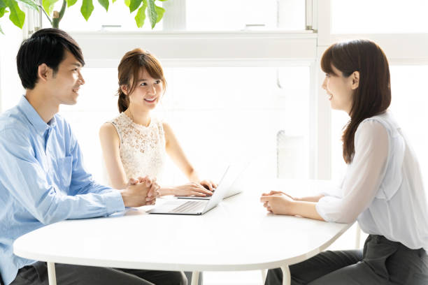 portrait of young asian group in office
