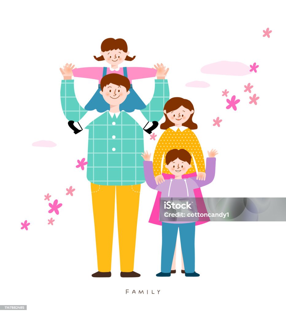 Happy family Vector Illustration Mother stock vector