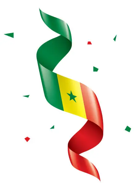 Vector illustration of Senegal flag, vector illustration on a white background