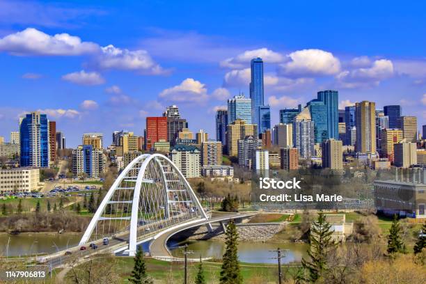 Panoramic Vibrant Skyline Stock Photo - Download Image Now - Edmonton, Urban Skyline, Bridge - Built Structure