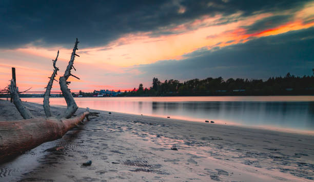 Beautiful sunset along the beach, Langley BC