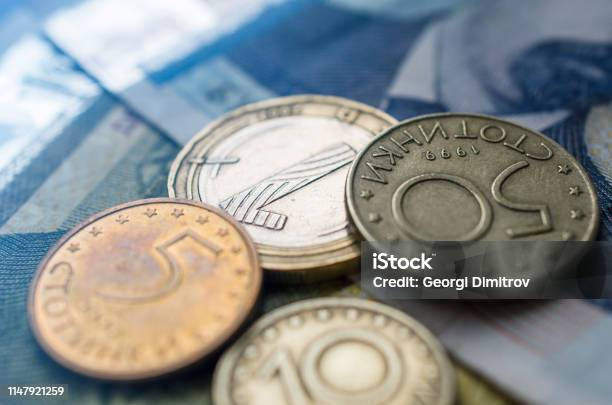 A Man Holding Bulgarian Banknotes With Different Curruncies Stock Photo - Download Image Now