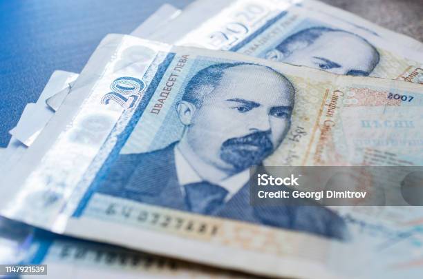 A Man Holding Bulgarian Banknotes With Different Curruncies Stock Photo - Download Image Now