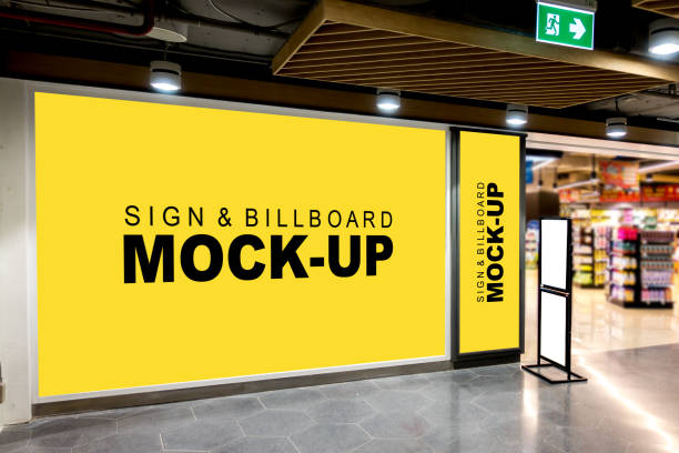 istock Three size of blank billboard mock up in the mall 1147921589