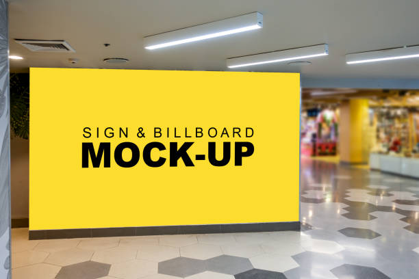 istock Large signboard or billboard on the floor indoors advertising 1147921644