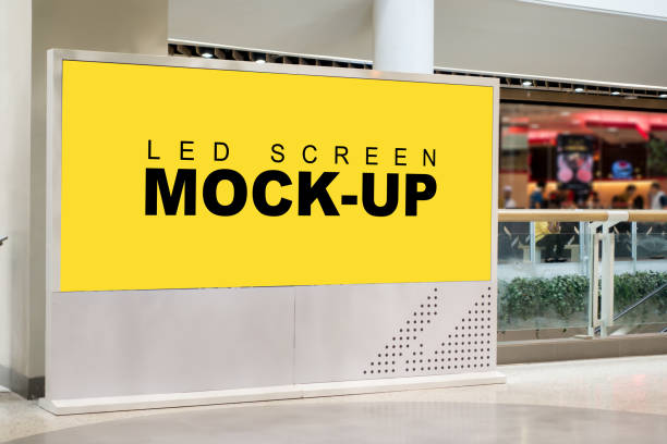 istock Large horizontal billboard on the floor indoors advertising 1147921674