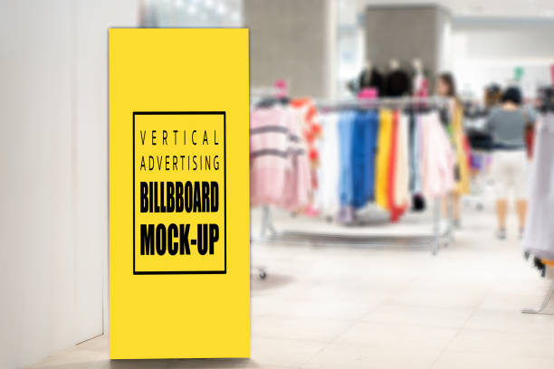istock Mock up vertical billboard or signboard promotion in shop clothing 1147921813