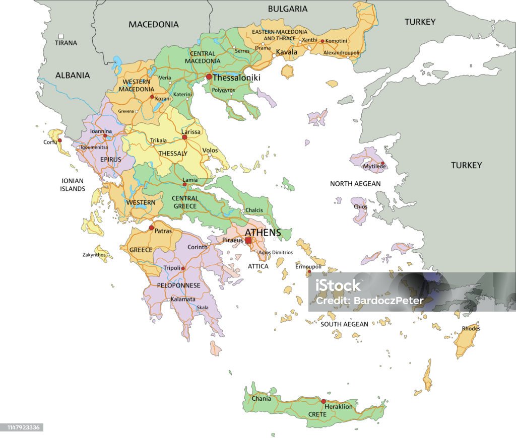 Greece Map.pdf Greece Highly Detailed Editable Political Map With Labeling Stock ...