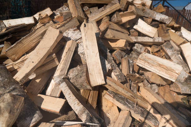 istock Firewood background - chopped firewood on a stack. Dry chopped firewood logs in a pile. Preparation of firewood for winter or summer season. Close-up 1147923952
