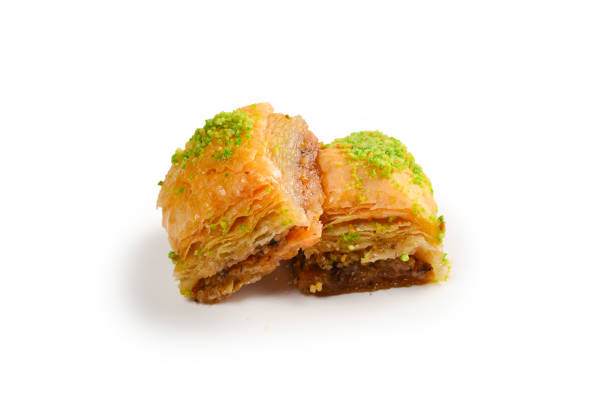 istock Pistachio baklava on a white background. Dessert. 1147924902