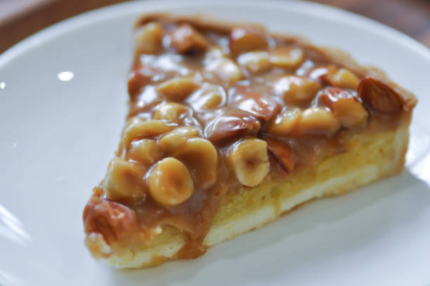 Macadamia Nut and almond cake, pistachio and almond pie or nuts pie
