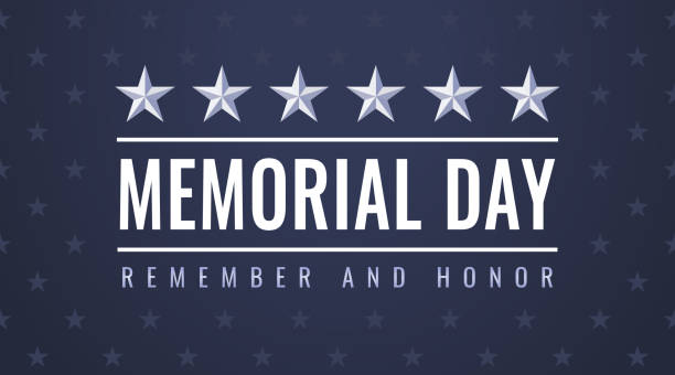 ilustraciones, imágenes clip art, dibujos animados e iconos de stock de día conmemorativo de los estados unidos-folleto de recuerdo y honor - war memorial holiday