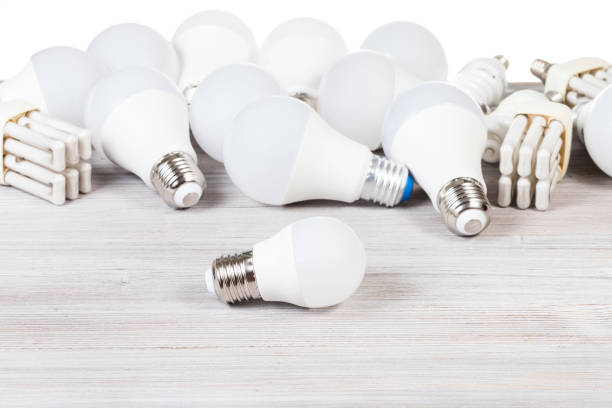 istock white LED bulb lights and fluorescent tube lamps 1147940686
