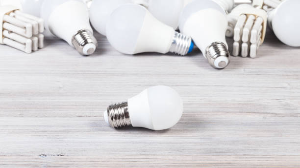 istock one white LED bulb light and energy-saving lamps 1147940737