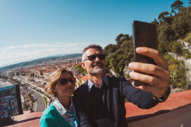 istock Happy couple making selfie 1147944387