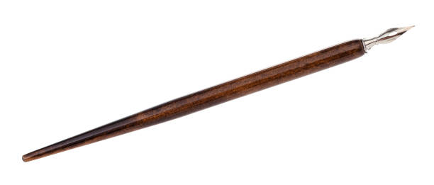 istock dip pen with sharp steel nib and brown penholder 1147945719