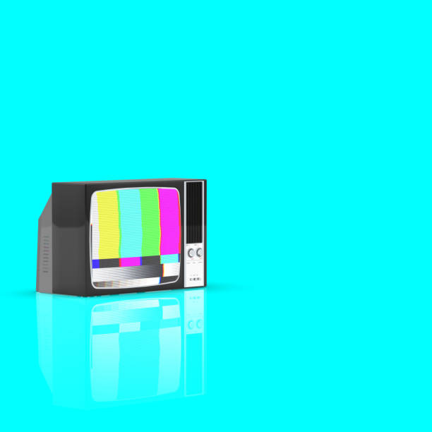 istock Old television no signal screen isolated on Blue background, 3D Rendering 1147946448
