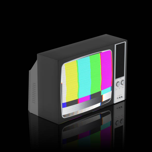 istock old television no signal on black background, 3D Rendering 1147946471