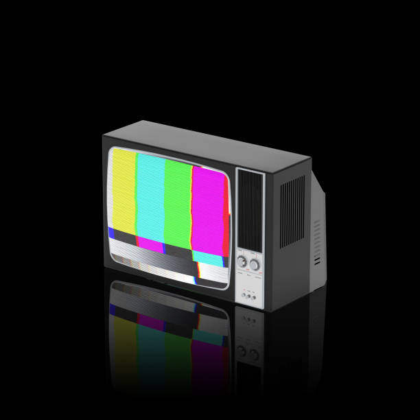 istock old television no signal on black background, 3D Rendering 1147946491