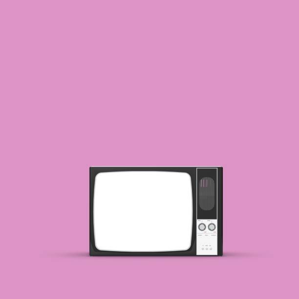 istock Old television isolated on pink background, 3D Rendering 1147946779